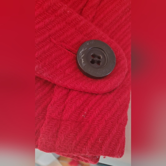 Little Red Winter Coat With Hood Faux Fur - Picture 8 of 13